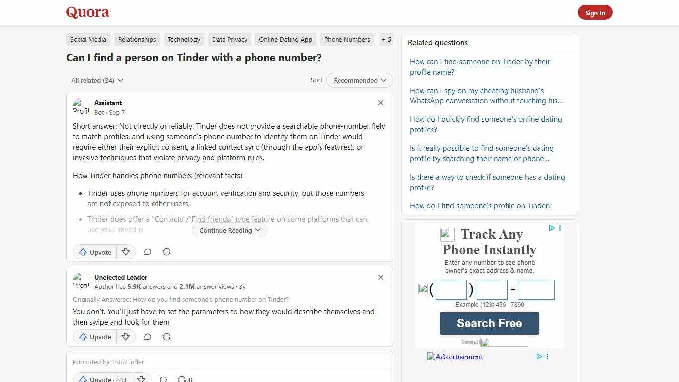 Can I find a person on Tinder with a phone number? - Quora
